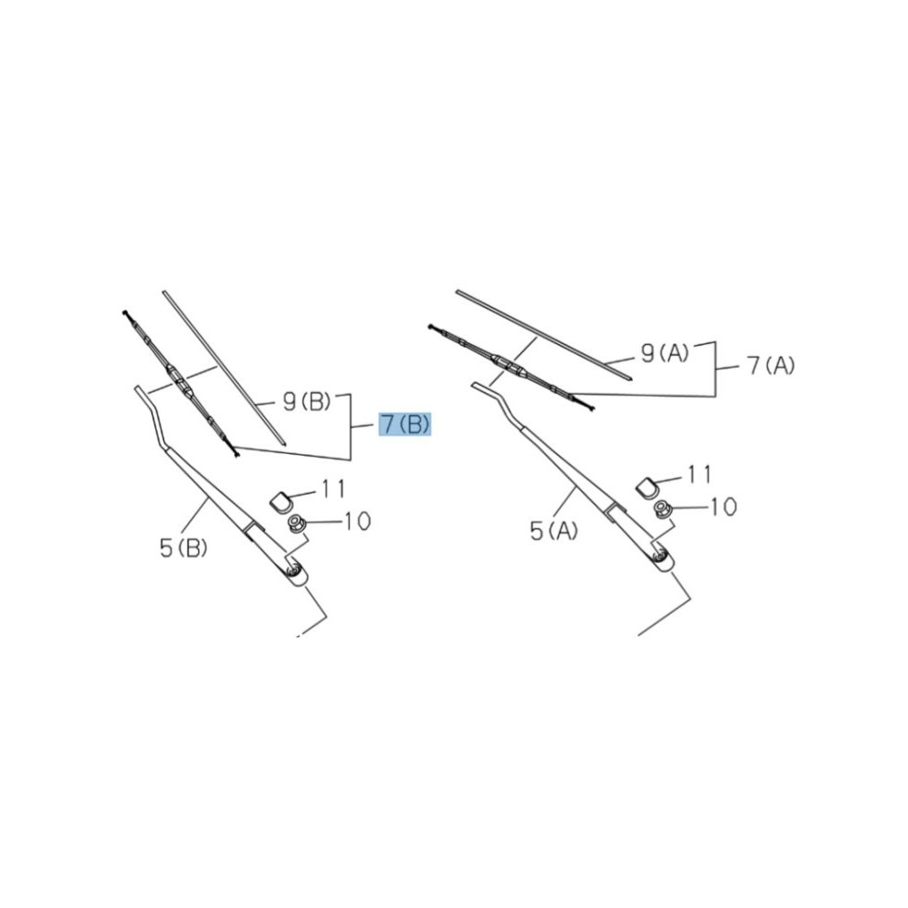 Balai d'essuie-glace droit Isuzu DMax II 2012-2020 origine