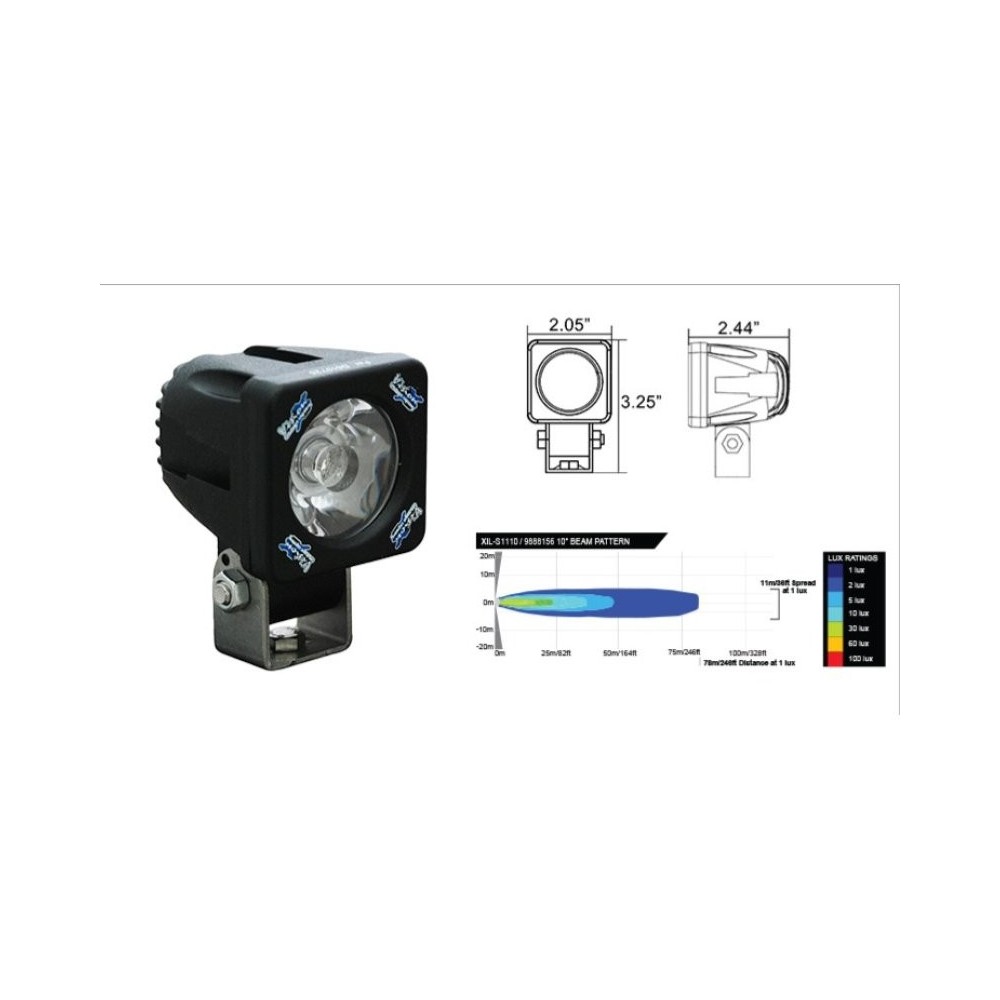 Pod Led VisionX Solstice 10W 736lm, faisceau 30° puissant