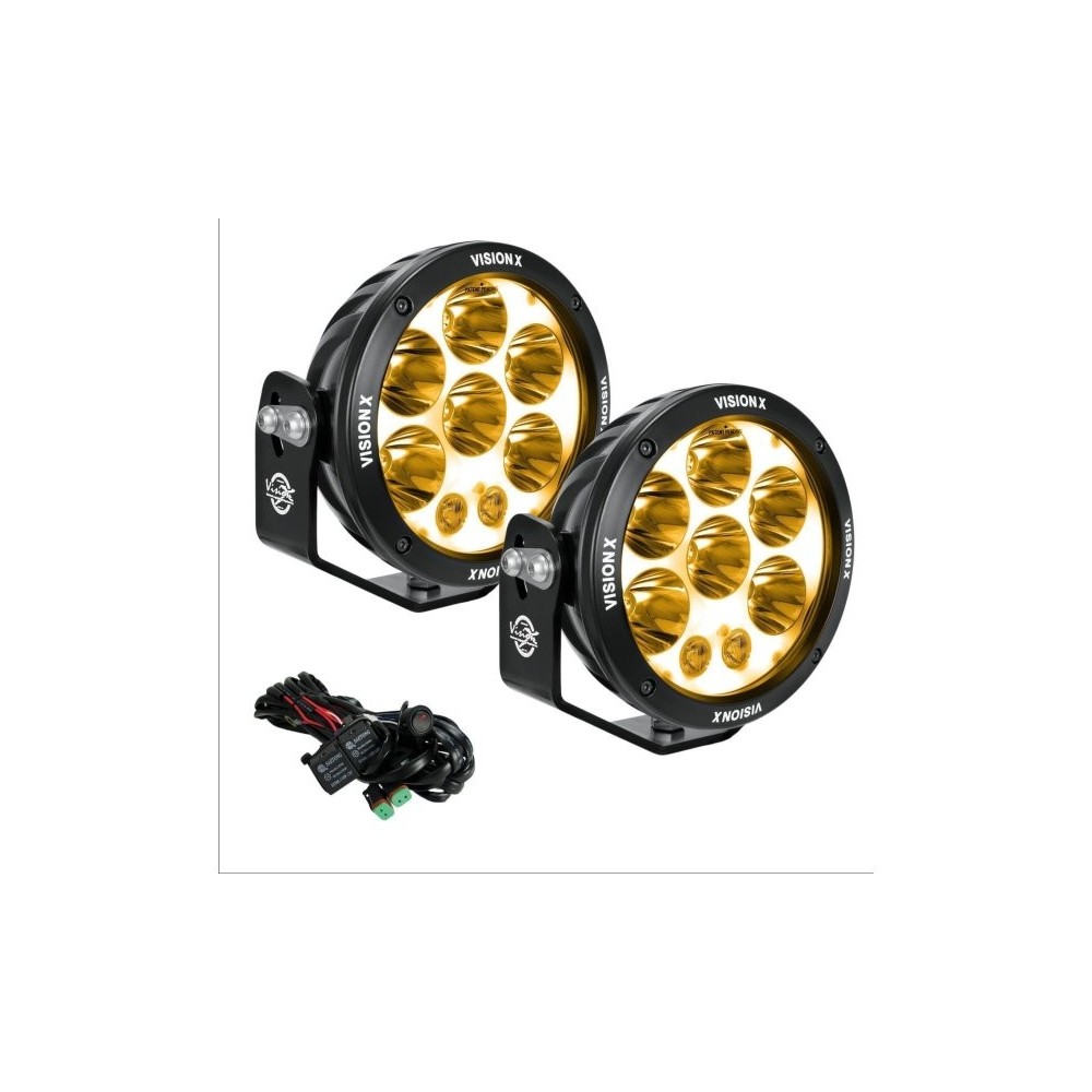 Kit 2 phares LED Vision X Light Cannon Halo ambre longue portée