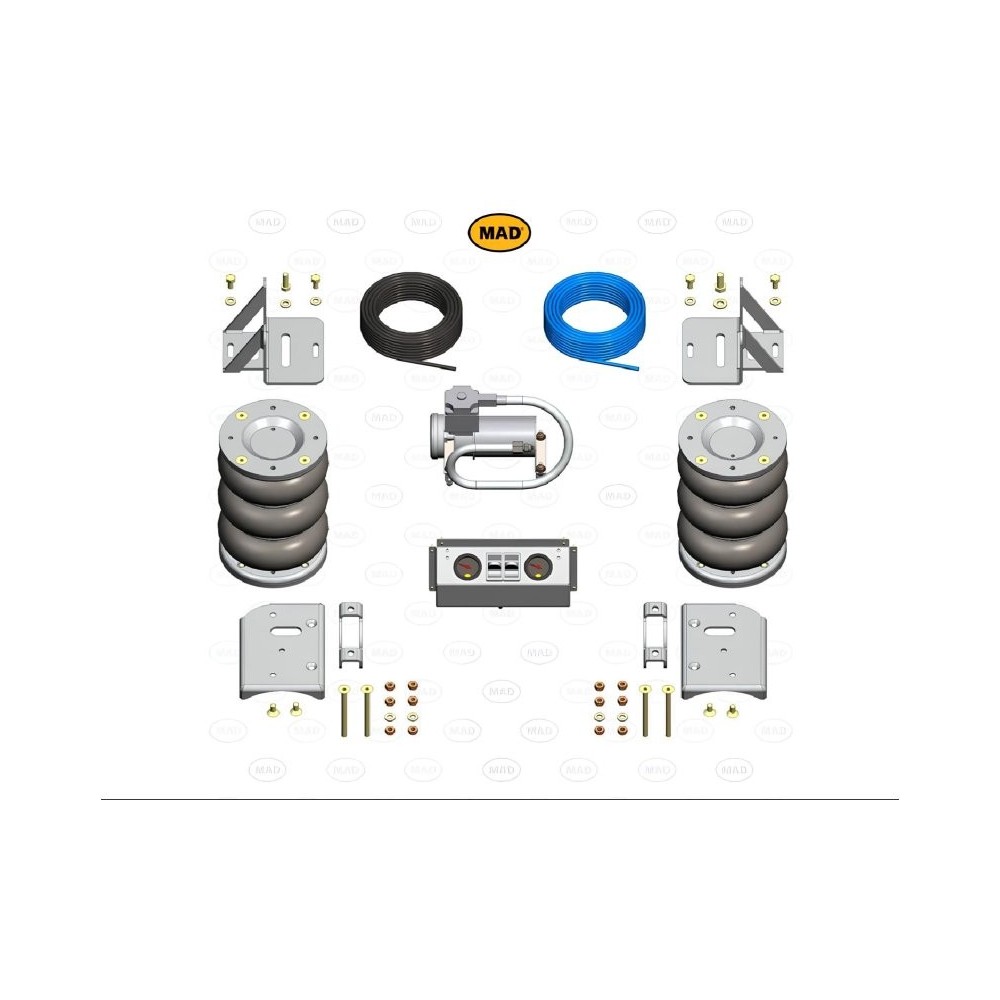 Kit boudins pneumatiques renfort lames MAD Air Master Comfort pour Toyota Hilux Vigo 2005 à 2015