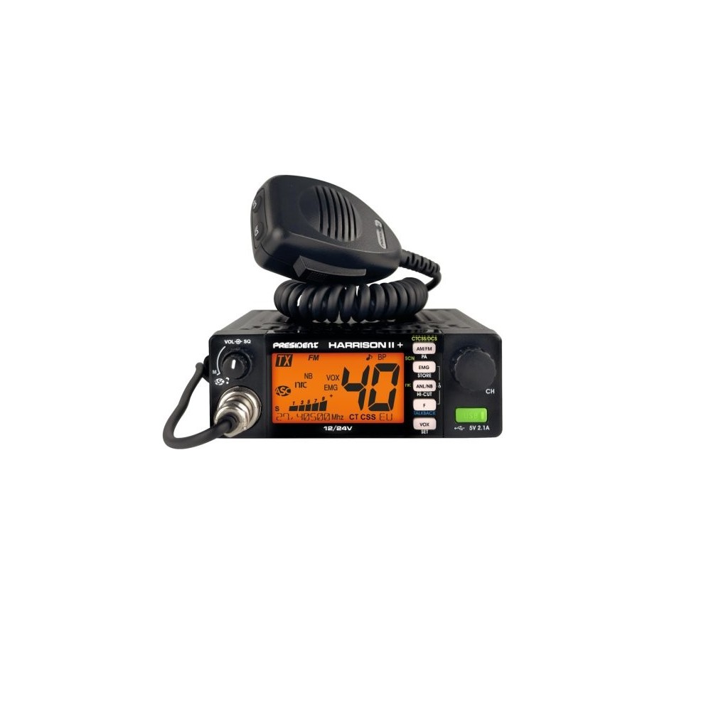 Poste radio CB AM/FM President HARRISON II+ compact, robuste et fiable