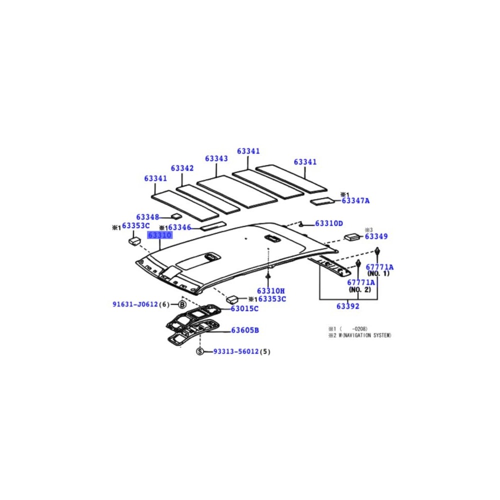 Toile de Pavillon HDJ100 Toyota neuve – Pièce origine constructeur