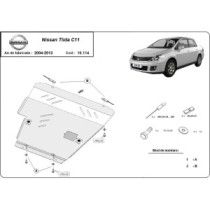 Protection sous moteur et de la boîte de vitesse Nissan Tiida