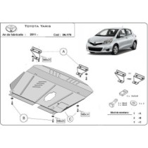 Protection sous moteur et de la boîte de vitesse Toyota Yaris