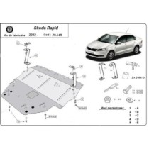 Protection sous moteur et de la boîte de vitesse Skoda Rapid