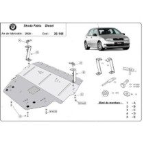Protection sous moteur et de la boîte de vitesse Skoda Fabia