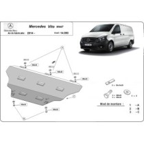 Protection sous moteur et de la boîte de vitesse Mercedes Vito W447 4x2, 1.6 D