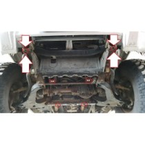 Protection sous moteur et de la radiateur Mitsubishi Pajero 2