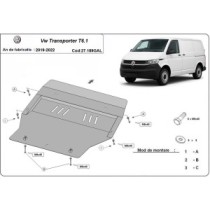 Acier galvanisé protection sous moteur et de la boîte de vitesse Volkswagen Transporter T6.1
