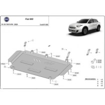 Protection sous moteur et de la boîte de vitesse Fiat 600