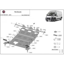 Aluminium protection sous moteur et de la boîte de vitesse Fiat Ducato