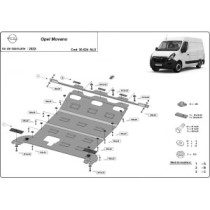 Aluminium protection sous moteur et de la boîte de vitesse Opel Movano C
