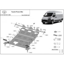 Aluminium protection sous moteur et de la boîte de vitesse Toyota Proace Max