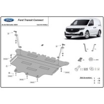 Aluminium protection sous moteur et de la boîte de vitesse Ford Transit Connect
