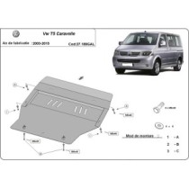 Acier galvanisé protection sous moteur et de la boîte de vitesse Volkswagen Transporter T5 Caravelle