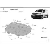 Protection sous moteur et de la boîte de vitesse Peugeot Partner - Aluminium