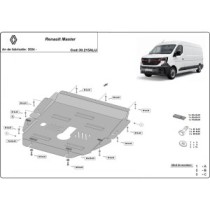 Protection sous moteur et de la boîte de vitesse Renault Master - Aluminium