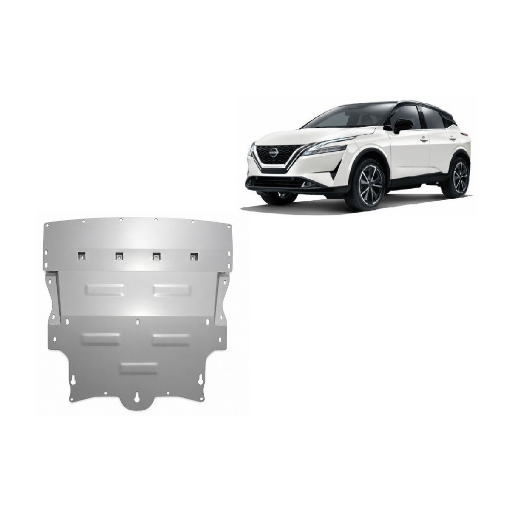 Protection sous moteur et de la boîte de vitesse Nissan Qashqai J12 - Aluminium