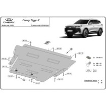 Protection sous moteur et de la boîte de vitesse Chery Tiggo 7 - Aluminium