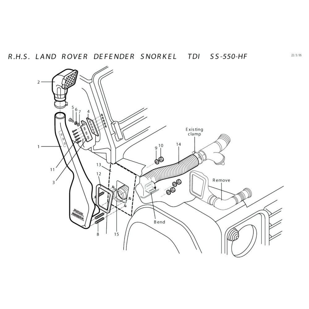 SNORKEL LAND ROVER DEFENDER TDI