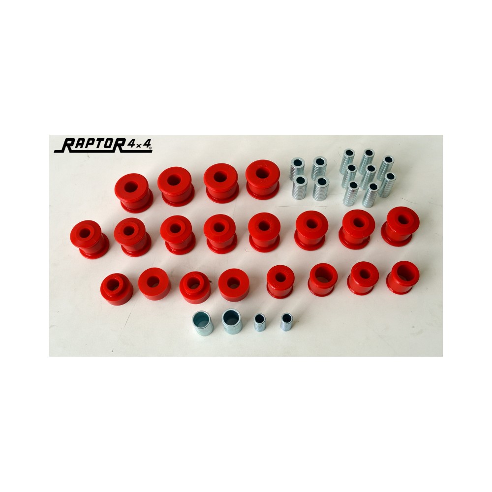 KIT COMPLET DE SILENT BLOC EN POLYURETHANE ROUGE POUR NISSAN PATROL GR Y60/Y61