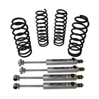 KIT DE SUSPENSION +5cm AVEC AMORTISSEURS REGLABLES POUR TOYOTA KZJ / LJ 70 PHARES CARRÉS