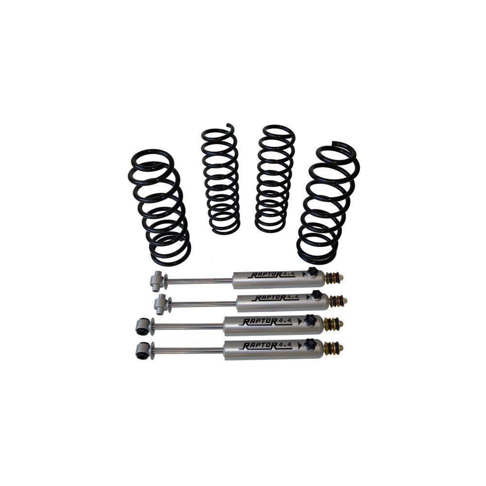 KIT DE SUSPENSION +5cm AVEC AMORTISSEURS REGLABLES POUR TOYOTA KZJ / LJ 70 PHARES CARRÉS