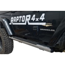 MARCHES PIEDS CHROME POUR JEEP WRANGLER JK 2 PORTES
