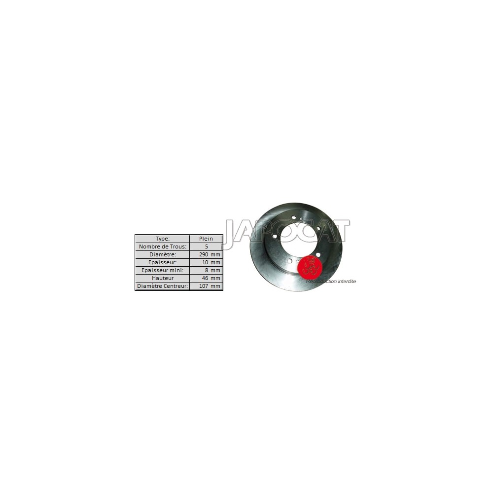  DISQUE de FREIN Avant (L'unité)