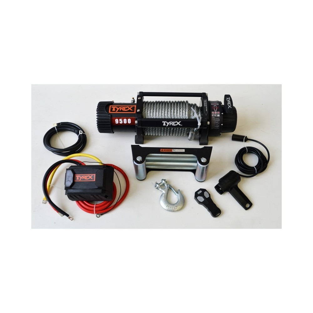 TREUIL TYREX 9500 LB CÂBLE D'ACIER 12V SÉRIE NOIRE