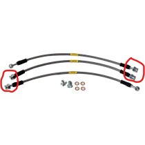 KIT DE 3 FLEXIBLES DE FREIN +10 CM embouts femelle