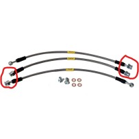 KIT DE 3 FLEXIBLES DE FREIN +10 CM embouts femelle