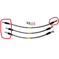 KIT DE 3 FLEXIBLES DE FREIN + 10 CM EMBOUTS MALES POUR SUZUKI SAMOURAI
