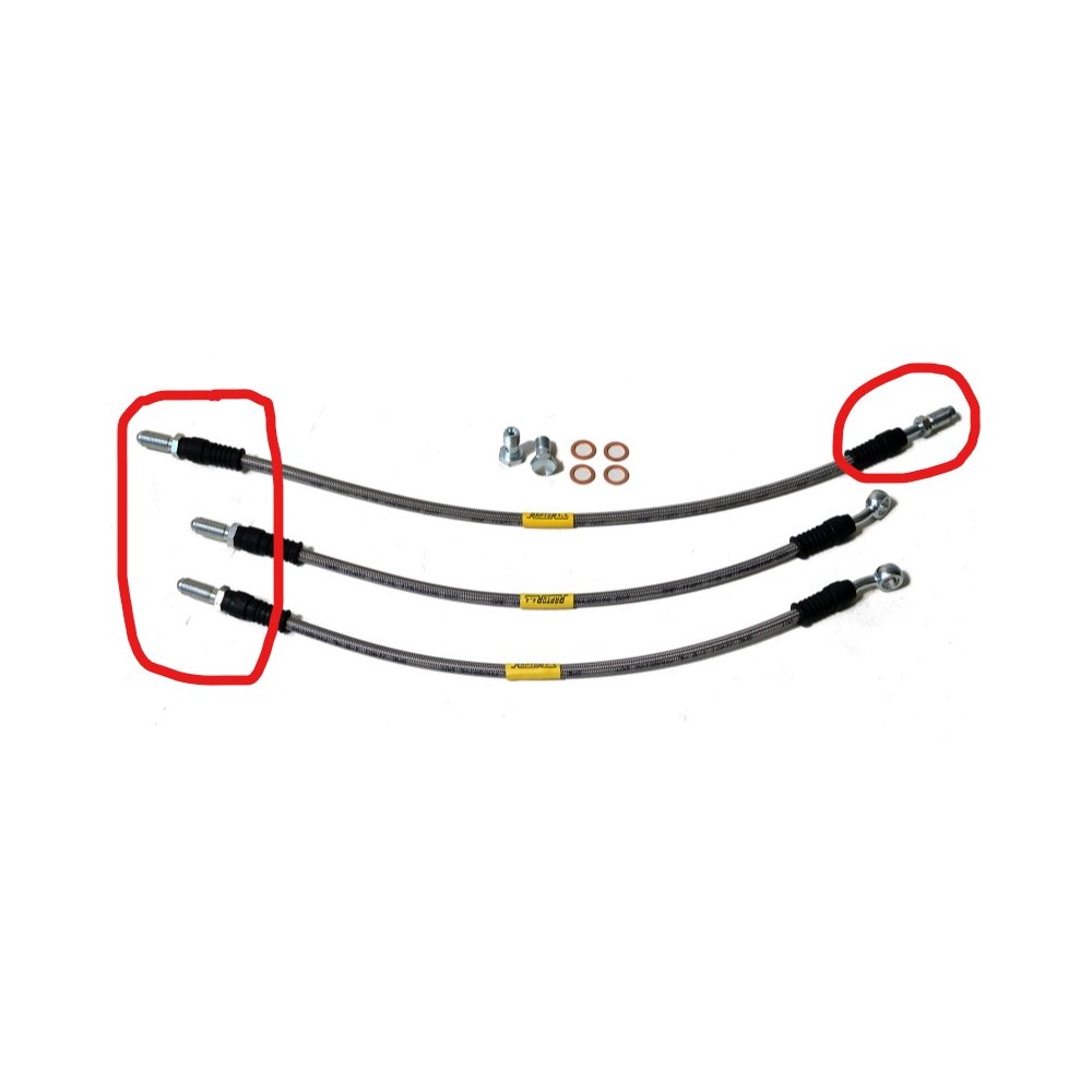 KIT DE 3 FLEXIBLES DE FREIN + 10 CM EMBOUTS MALES POUR SUZUKI SAMOURAI KIT DE 3 FLEXIBLES DE FREIN + 10 CM EMBOUTS MALES POUR SUZUKI SAMOURAI