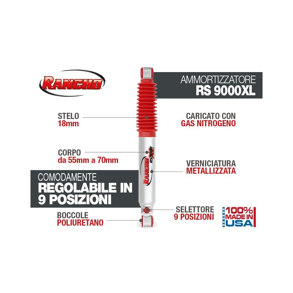 AMORTISSEUR RANCHO 9000 XL POUR JEEP WRANGLER YJ ARRIERE