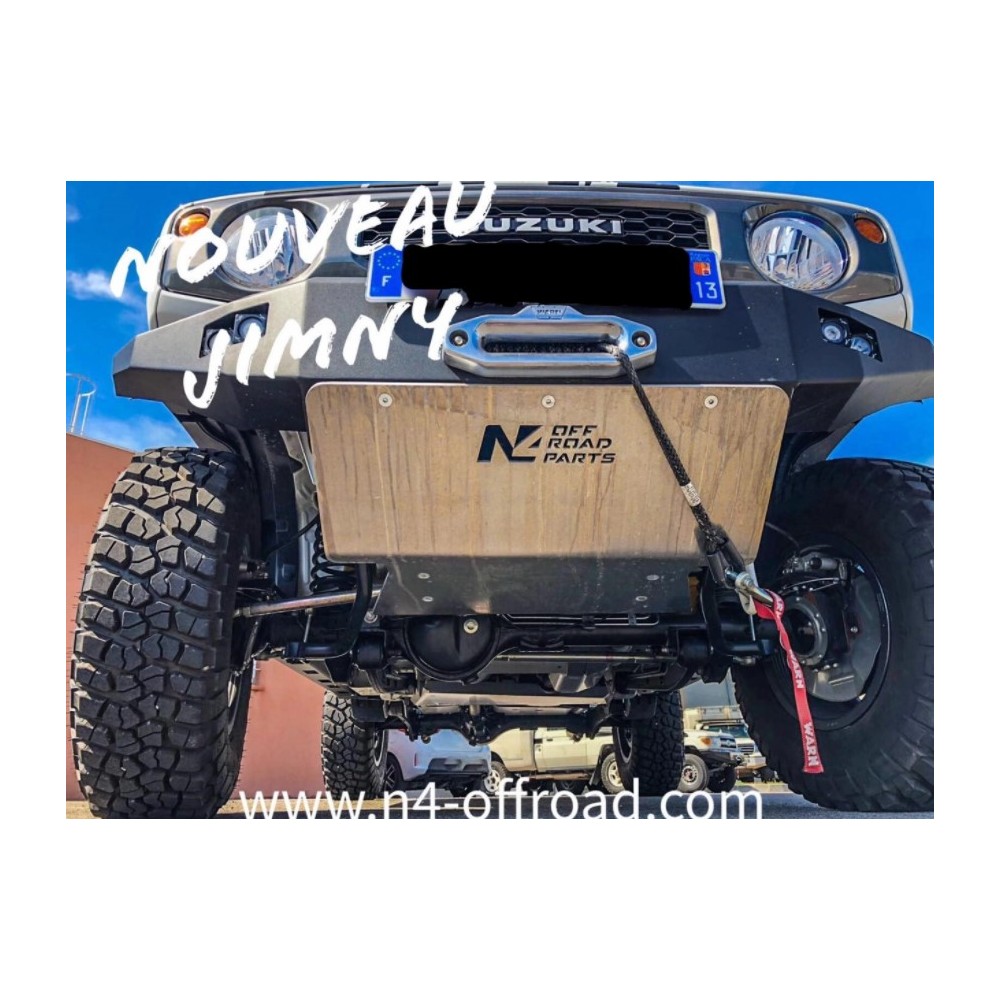 Ski de protection avant en aluminium de 8mm pour Suzuki Jimny après 2018 avec pare chocs N4