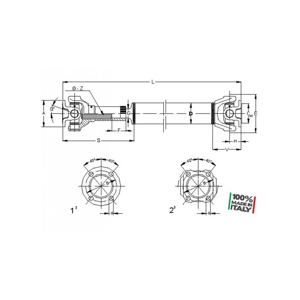 ARBRE DE TRANSMISSION STANDARD POUR MERCEDES G ARRIERE ARBRE DE TRANSMISSION STANDARD POUR MERCEDES G ARRIERE