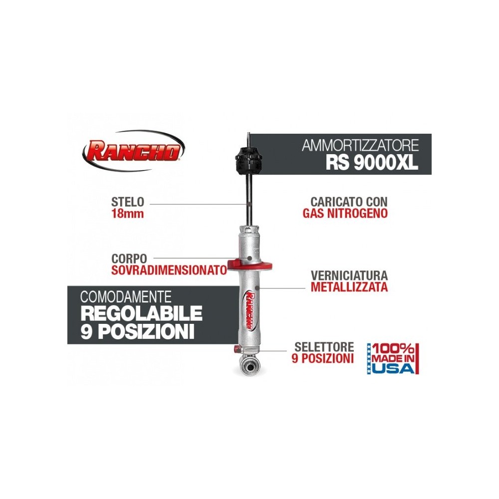 RANCHO 9000 XL AMORTISSEUR POUR MITSUBISHI V60 ET V80 AVANT RANCHO 9000 XL AMORTISSEUR POUR MITSUBISHI V60 ET V80 AVANT