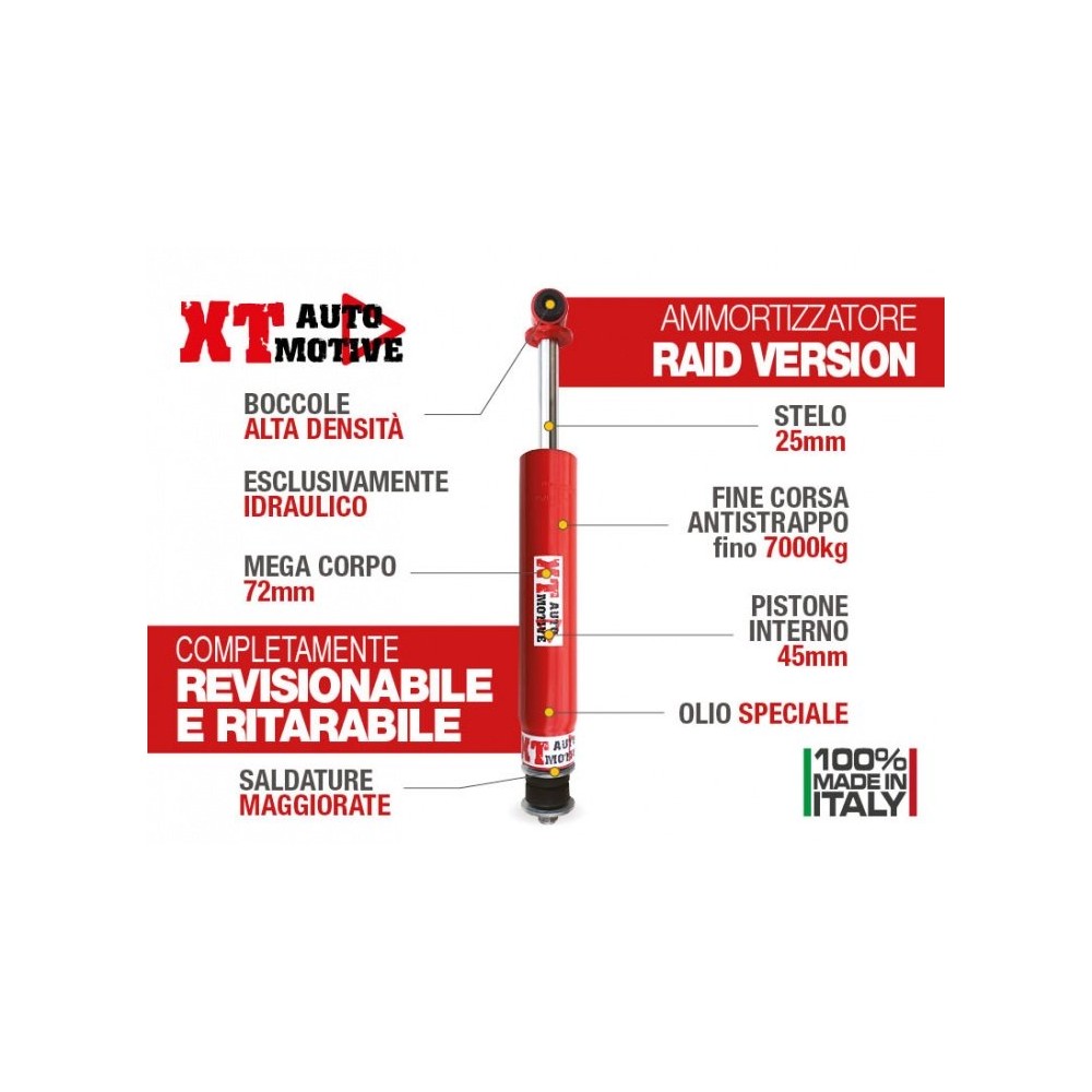 AMORTISSEUR ARRIERE XT AUTOMOTIVE "RAID VERSION" POUR LAND ROVER DISCOVERY 200 ET 300TDI AMORTISSEUR ARRIERE XT AUTOMOTIVE "RAID VERSION" POUR LAND ROVER DISCOVERY 200 ET 300TDI
