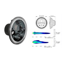 OPTIQUE VORTEX BLACK CHROME  KIT (PAIRE + FAISCEAU)