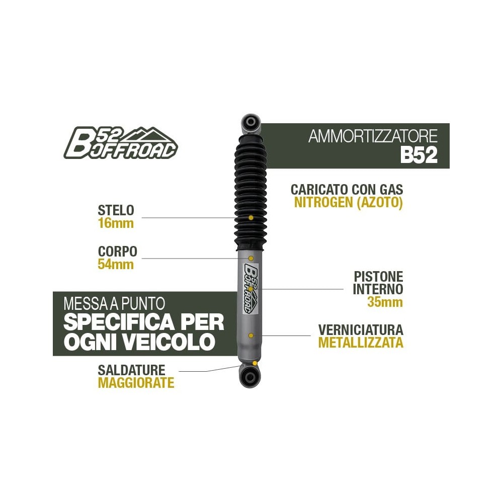 AMORTISSEUR ARRIÈRE +4CM B52 OFFROAD POUR SUZUKI NOUVEAU GRAND VITARA