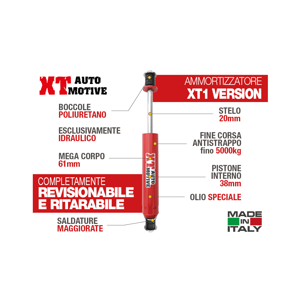 AMORTISSEUR AUTOMOBILE XT POUR NISSAN PATROL Y61 AVANT "EXTREME TRIAL KIT 10/12 cm