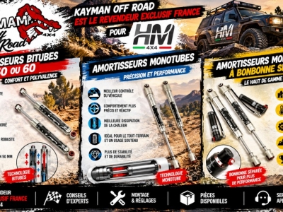 Amortisseurs HM4x4 : quelles différences entre les bitubes 50 ou 60, les monotub